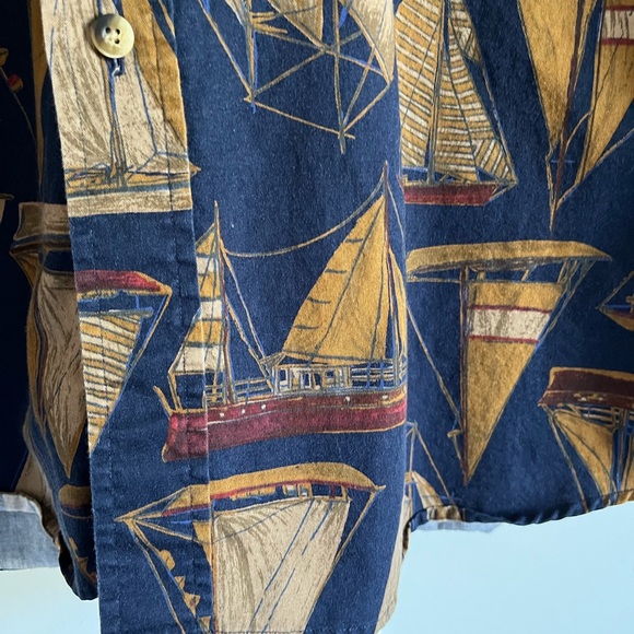Vintage Sailboat Long Sleeve Button Down Shirt Large - Picture 9 of 12